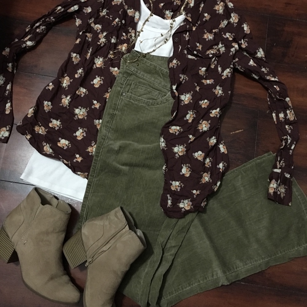 Olive green corduroy pants